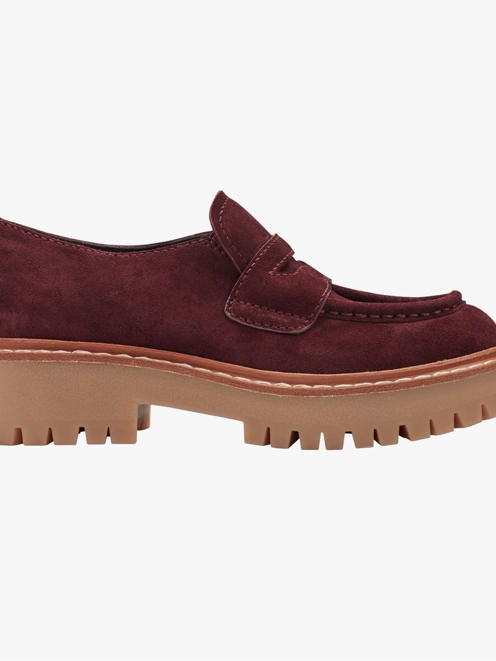 Mark Fisher LTD Norton Lug Sole Penny Loafer - Burgundy Size 7 - Picture 3 of 5